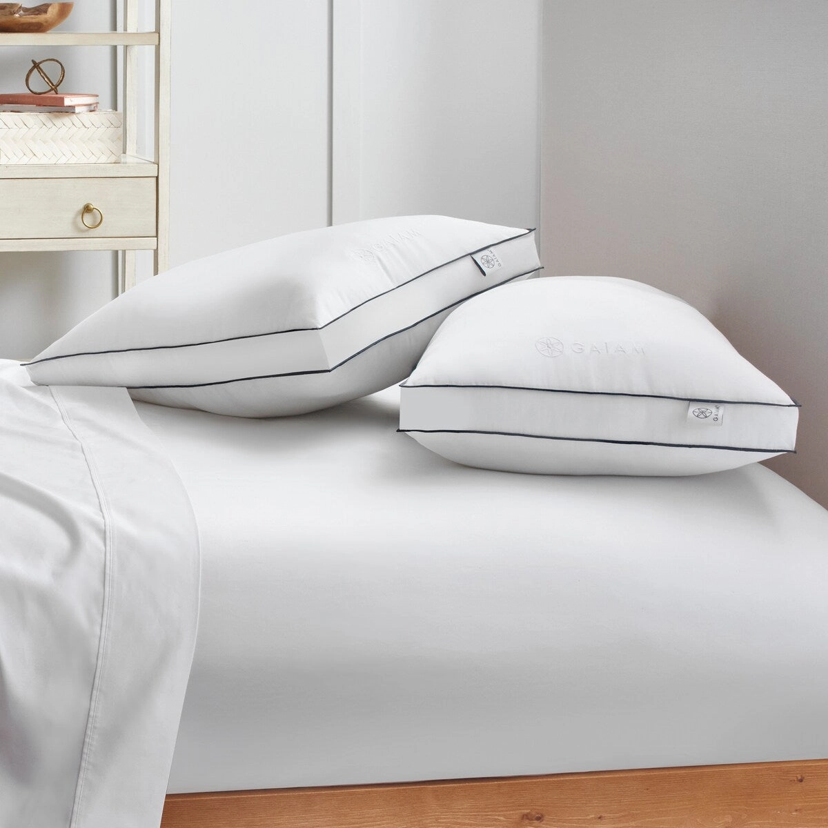Gaiam Relax Cotton Gel Down Alternative Pillow Twin Pack