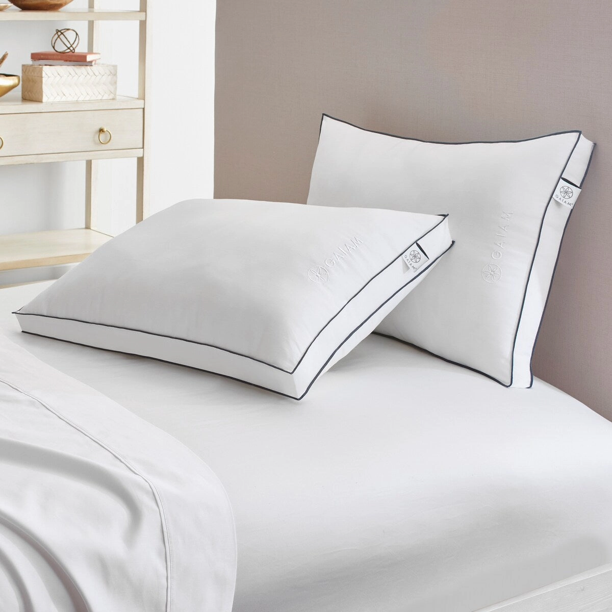 Gaiam Relax Cotton Gel Down Alternative Pillow Twin Pack