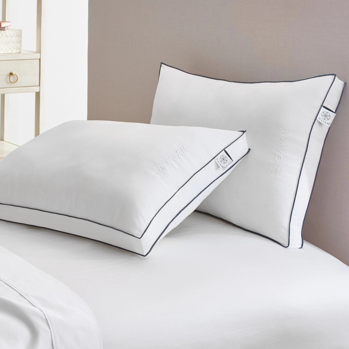Gaiam Relax Cotton Gel Down Alternative Pillow Twin Pack