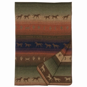 Galloping Trails Throw Blanket storage cart, utility cart