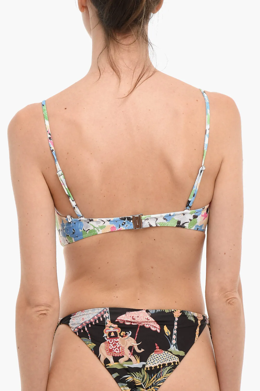 Ganni Floral Patterned Bandeau Bikini Top