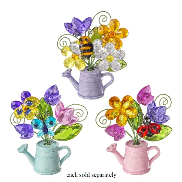 Gardening Watering Can Acrylic Posy Pot Place Card Note Holder Decorative Mirror,Home Decor Mirror
