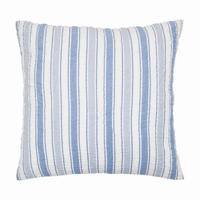 Garrett Euro Sham Blue & White Striped pillowcases,cotton pillow covers,bed linen