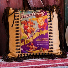 Gene Autry Leather Vintage Poster Pillow storage cart, utility cart