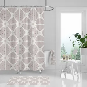 Geometric Shower Curtain | Beige Cream White Lighting,Home Lighting
