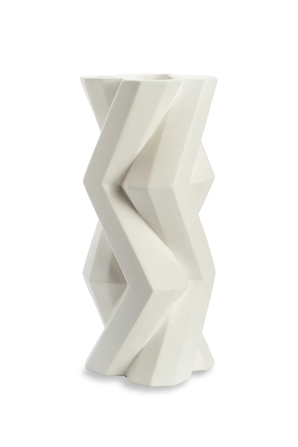Geometrical White Ceramic Vase | Liang & Eimil Boccio Vase,Glass Vase