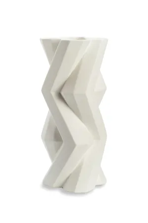 Geometrical White Ceramic Vase | Liang & Eimil Boccio Vase,Glass Vase