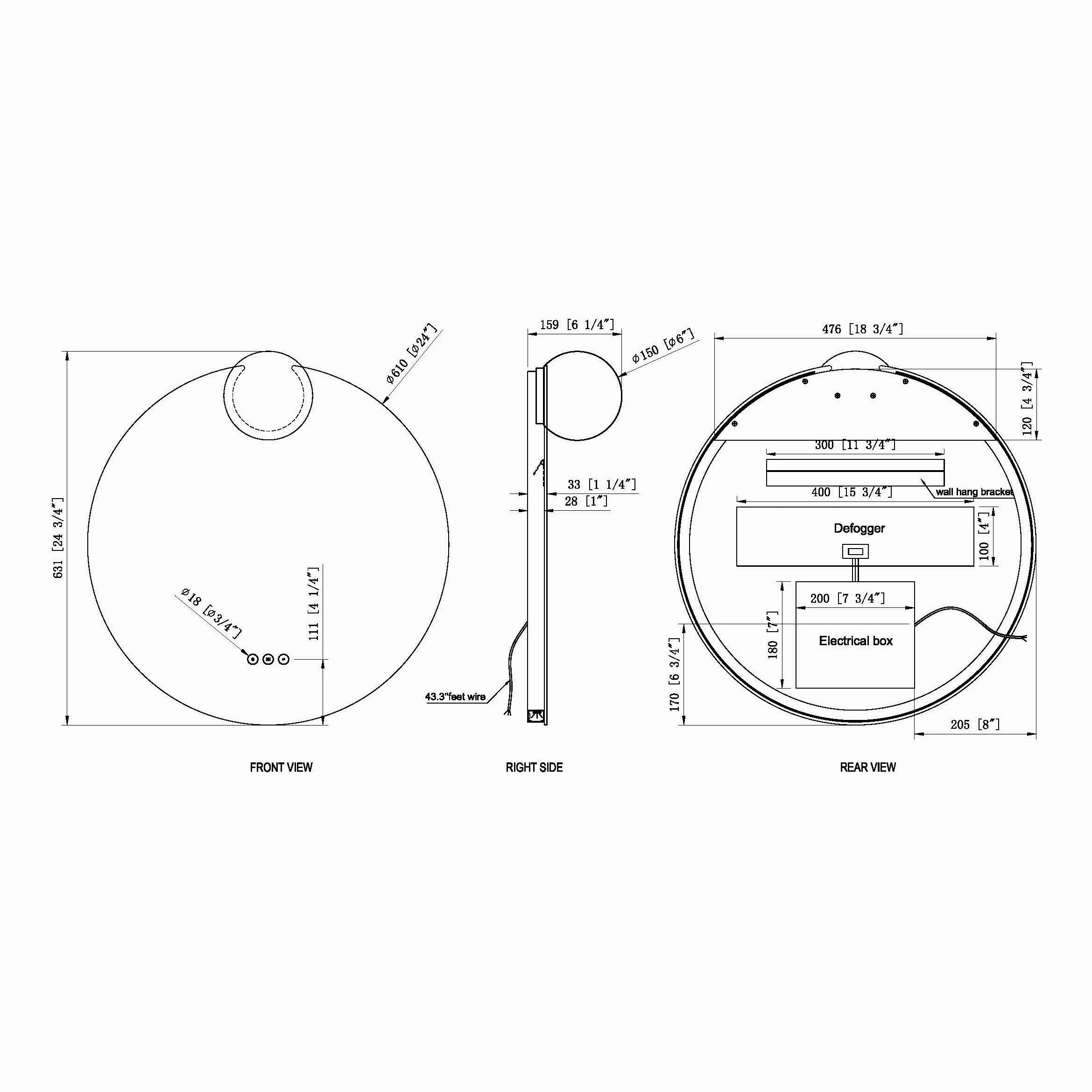 Gia 24"x24" LED Mirror