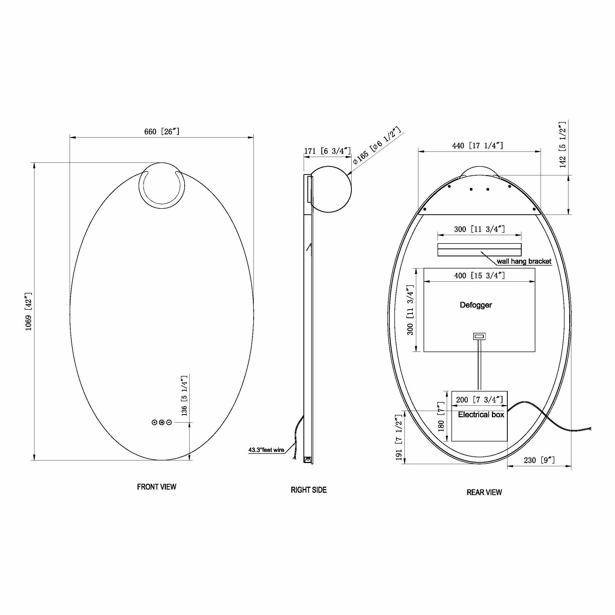 Gia 26"x42" LED Mirror