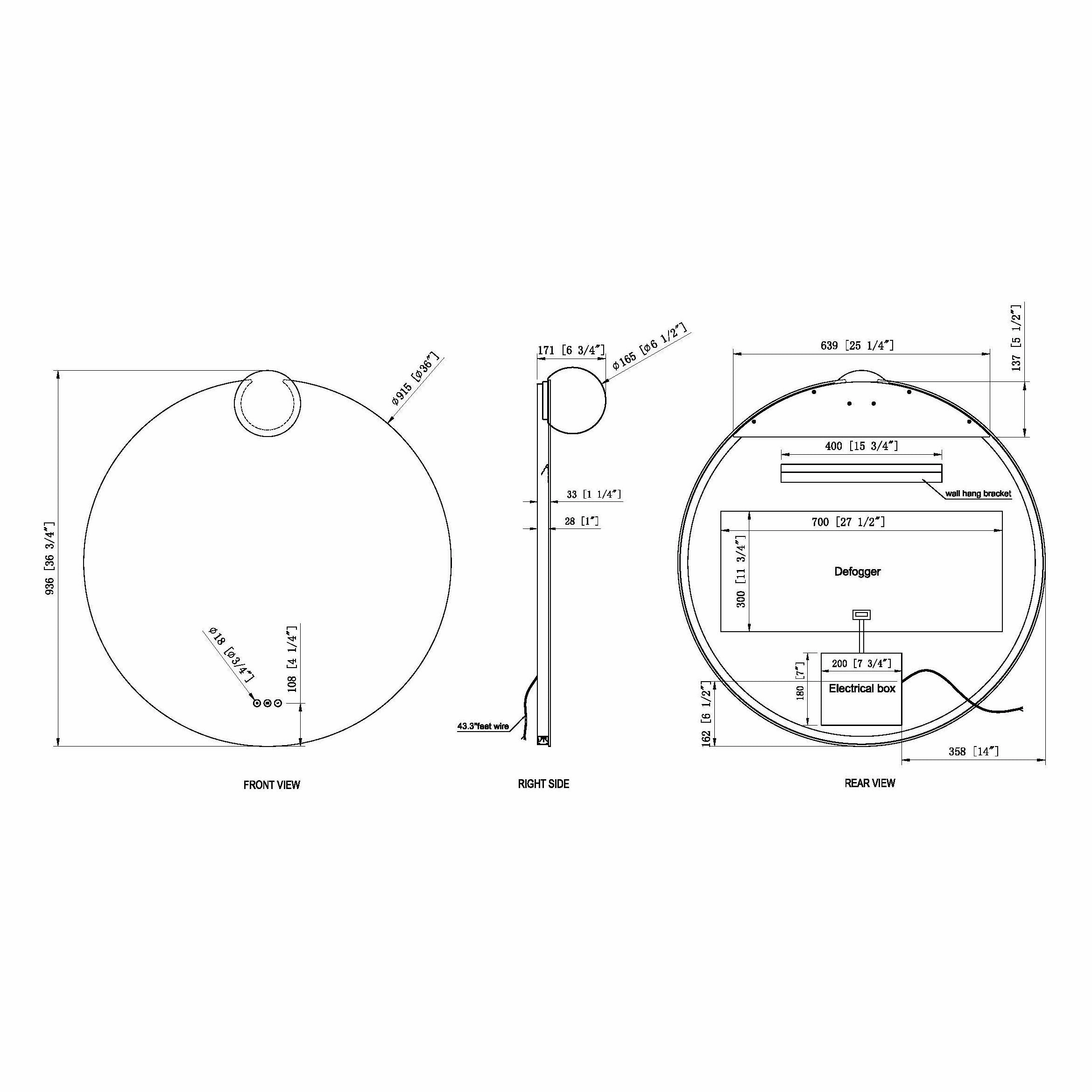 Gia 37"x37" LED Mirror