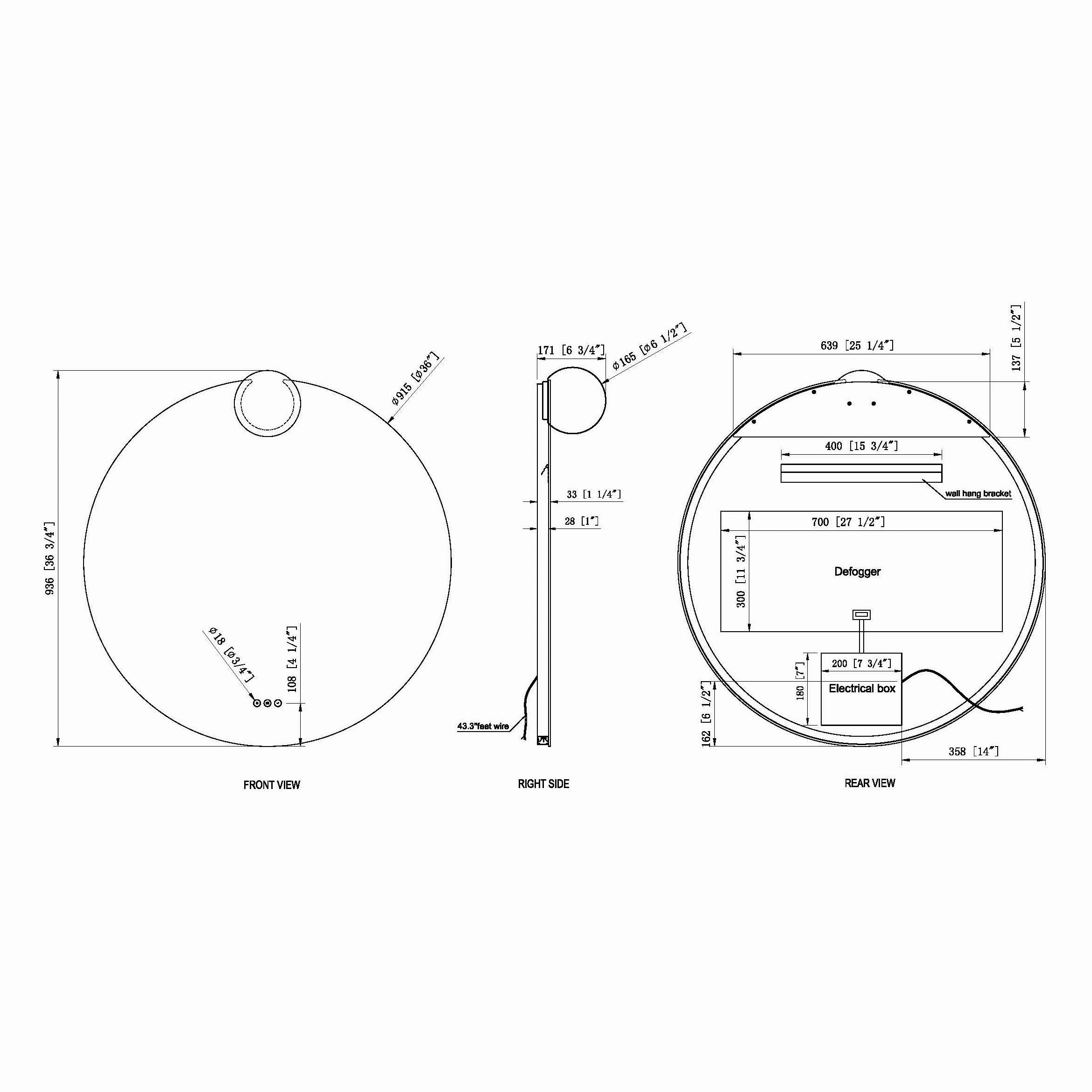 Gia 37"x37" LED Mirror