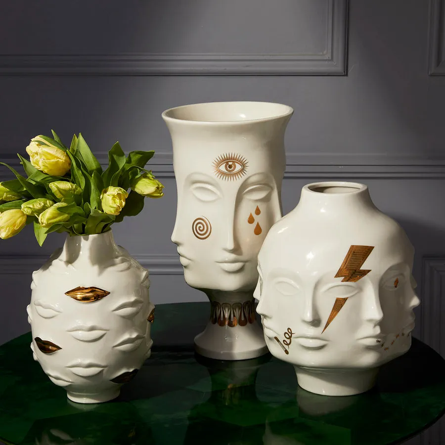 Gilded Porcelain Face Urn | Jonathan Adler Dora Maar
