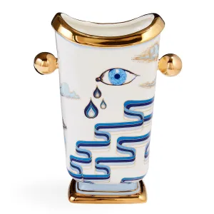 Gilded Porcelain Tall Vase | Jonathan Adler Druggist Vase,Glass Vase