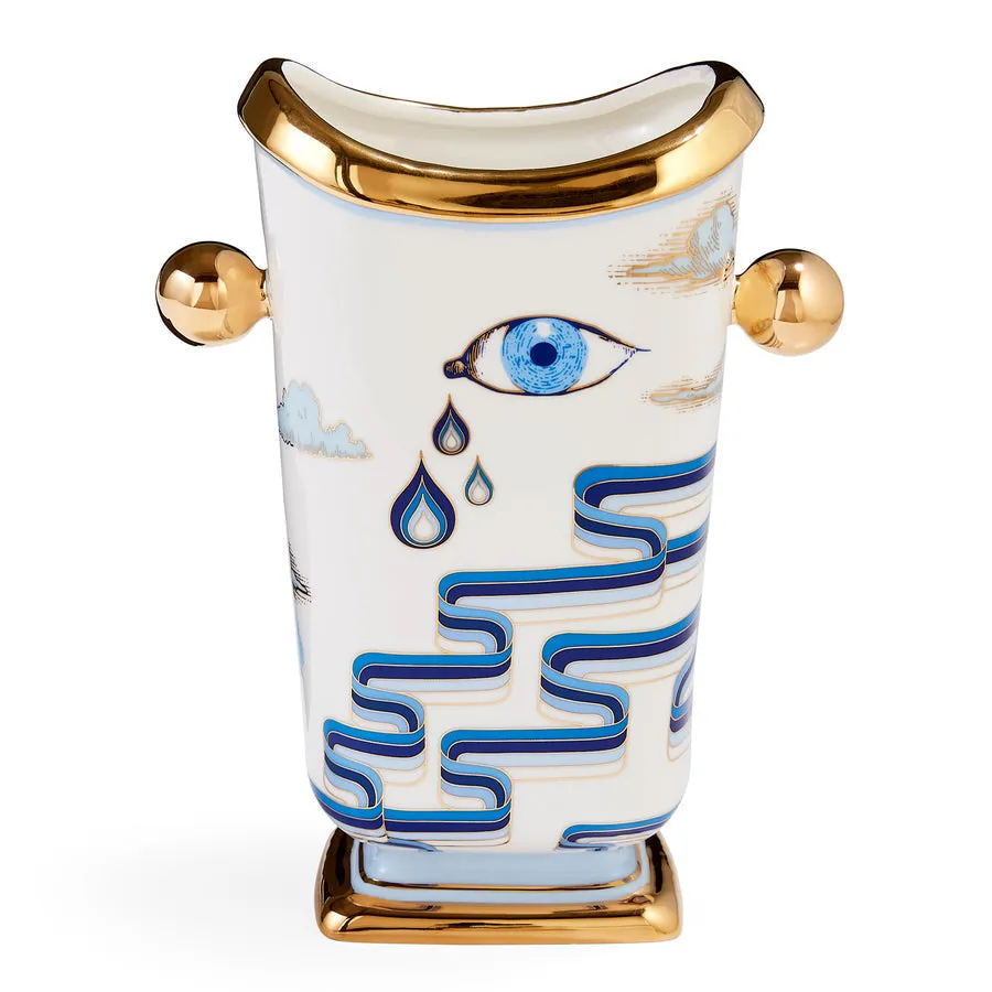 Gilded Porcelain Tall Vase | Jonathan Adler Druggist Vase,Glass Vase