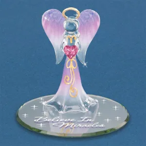 Glass Baron Believe In Miracles Angel Glass Figurine Decorative Mirror,Home Decor Mirror
