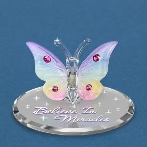 Glass Baron Believe in Miracles Butterfly Figurine Decorative Mirror,Home Decor Mirror