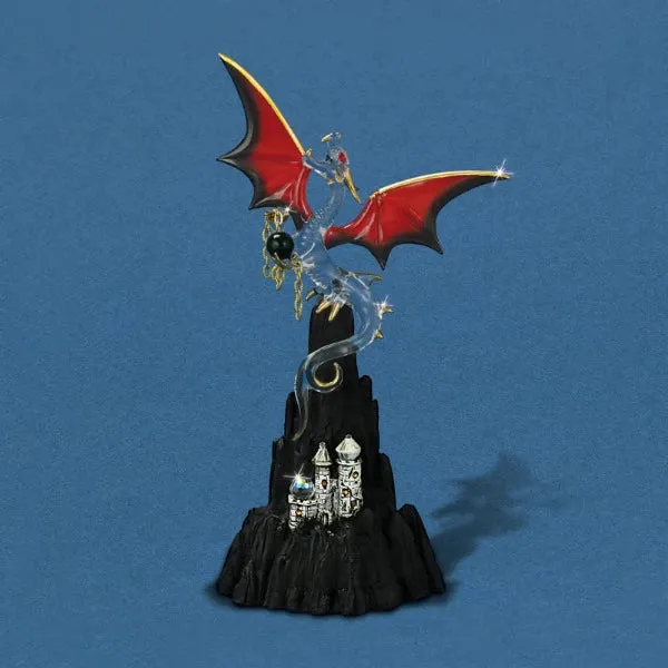Glass Baron Castle Mountain Dragon Figurine Decorative Mirror,Home Decor Mirror