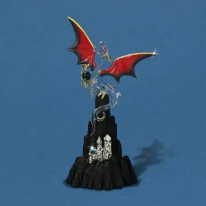 Glass Baron Castle Mountain Dragon Figurine Decorative Mirror,Home Decor Mirror
