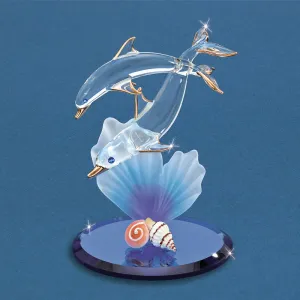 Glass Baron Dolphin and Baby with Blue Coral Decorative Mirror,Home Decor Mirror