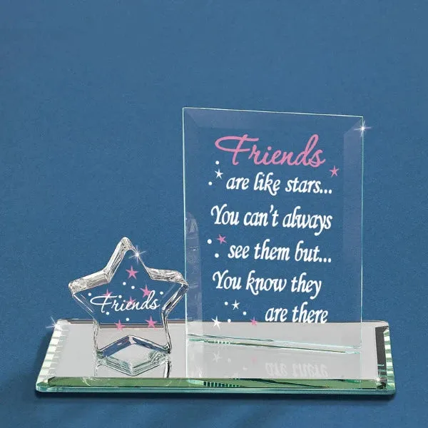 Glass Baron Friends are Like Stars Figurine Decorative Mirror,Home Decor Mirror
