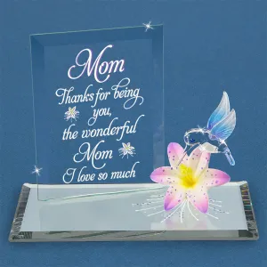 Glass Baron Hummingbird "Wonderful Mom" Decorative Mirror,Home Decor Mirror