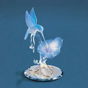 Glass Baron Hummingbird with Blue Flower Decorative Mirror,Home Decor Mirror