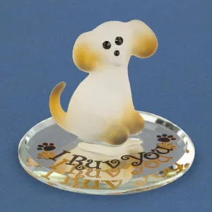 Glass Baron I Ruv You Puppy Figurine Decorative Mirror,Home Decor Mirror