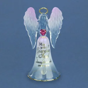 Glass Baron May Your Guardian Angel Always Watch Over You With Bell Glass Figurine Decorative Mirror,Home Decor Mirror