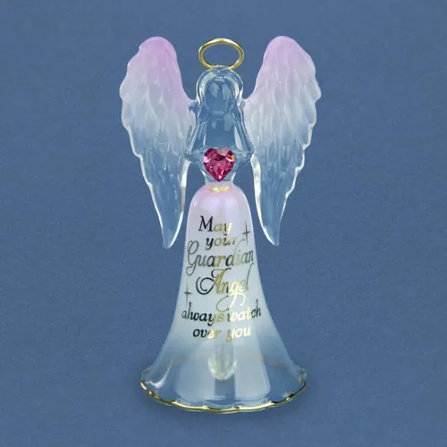 Glass Baron May Your Guardian Angel Always Watch Over You With Bell Glass Figurine Decorative Mirror,Home Decor Mirror