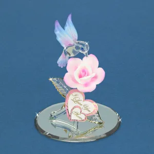Glass Baron "I Love You Mom" Hummingbird Decorative Mirror,Home Decor Mirror