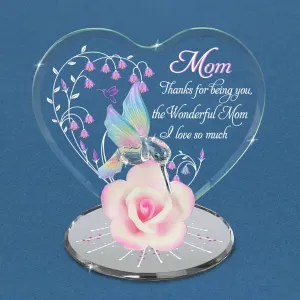 Glass Baron "Wonderful Mom" Hummingbird Figurine Decorative Mirror,Home Decor Mirror