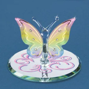 Glass Baron Rainbow Flutter Butterfly Glass Figurine Decorative Mirror,Home Decor Mirror