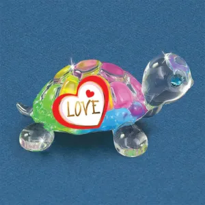Glass Baron Rainbow Turtle Love Glass Figurine Decorative Mirror,Home Decor Mirror