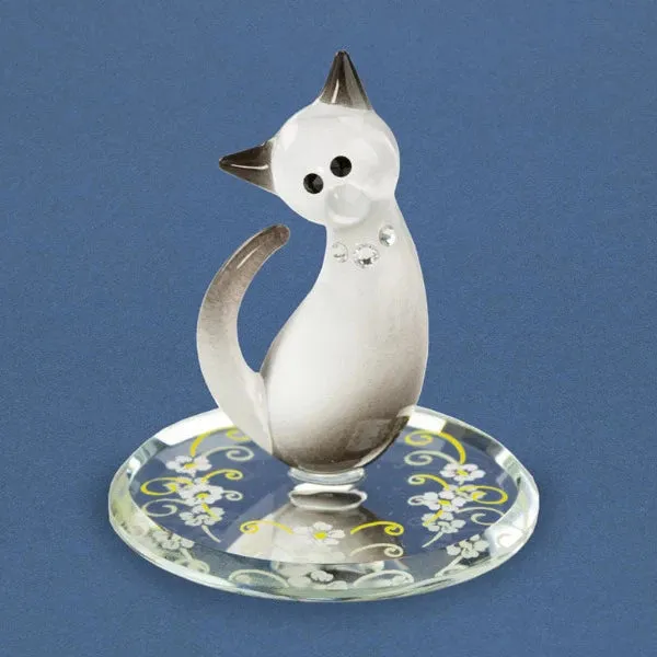 Glass Baron Siamese Cat Figurine Decorative Mirror,Home Decor Mirror