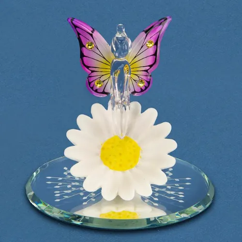 Glass Baron Sunburst Fairy on Daisy Glass Figurine Decorative Mirror,Home Decor Mirror