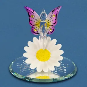 Glass Baron Sunburst Fairy on Daisy Glass Figurine Decorative Mirror,Home Decor Mirror