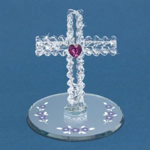 Glass Baron Trust In The Lord Cross Glass Figurine Decorative Mirror,Home Decor Mirror