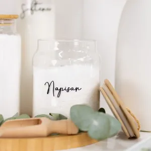 Glass Jar with Bamboo and Twine Lid - 2L Figurines,Decorative Ornaments