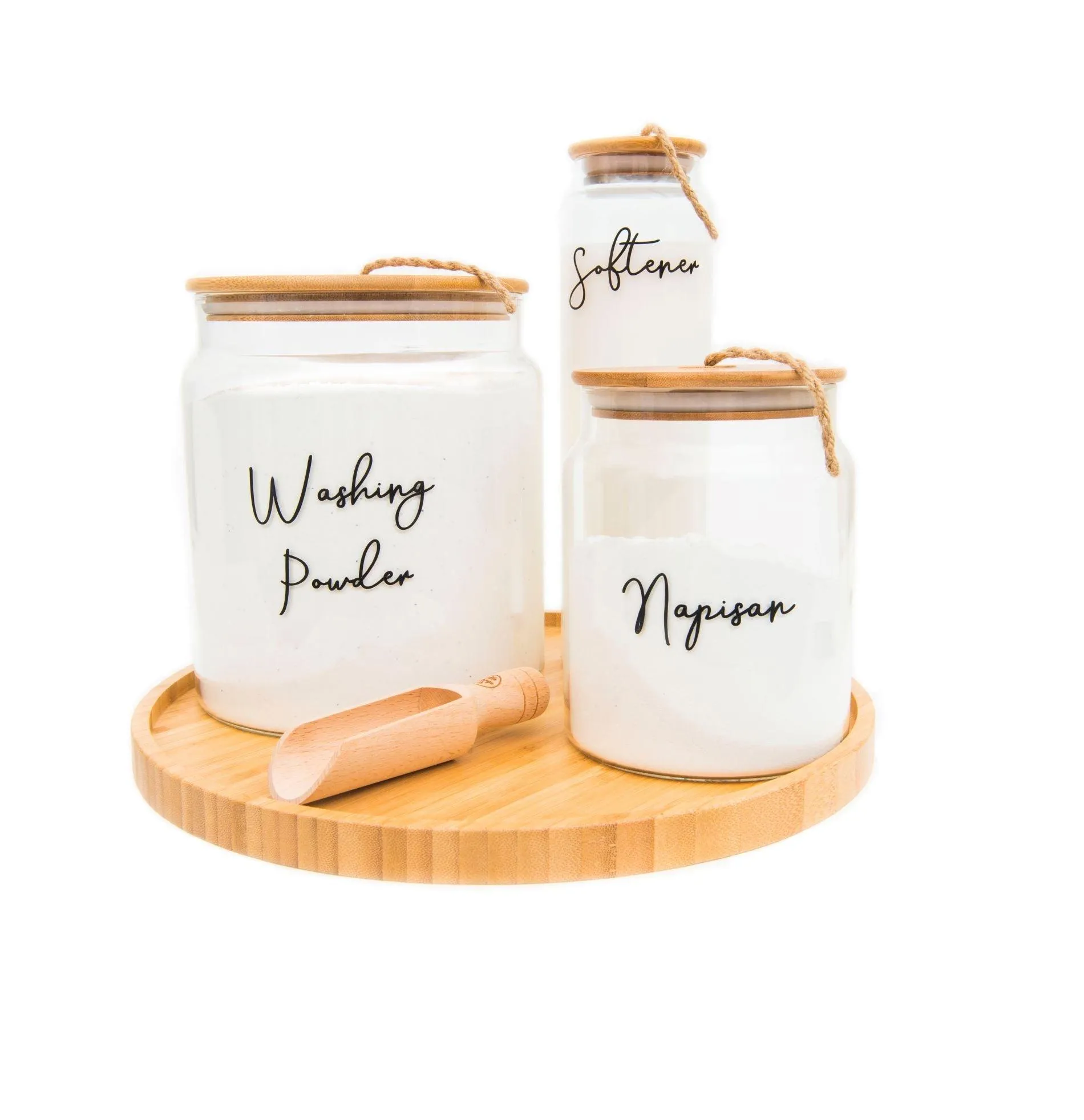 Glass Jar with Bamboo and Twine Lid - 2L