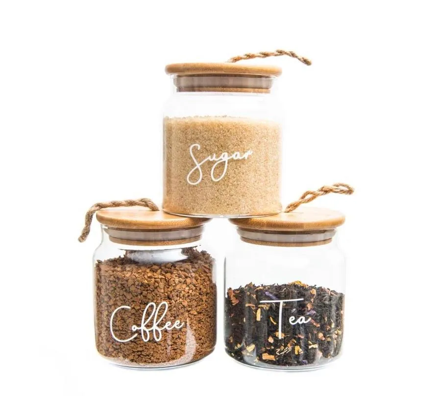 Glass Jar with Bamboo and Twine Lid - 500ml