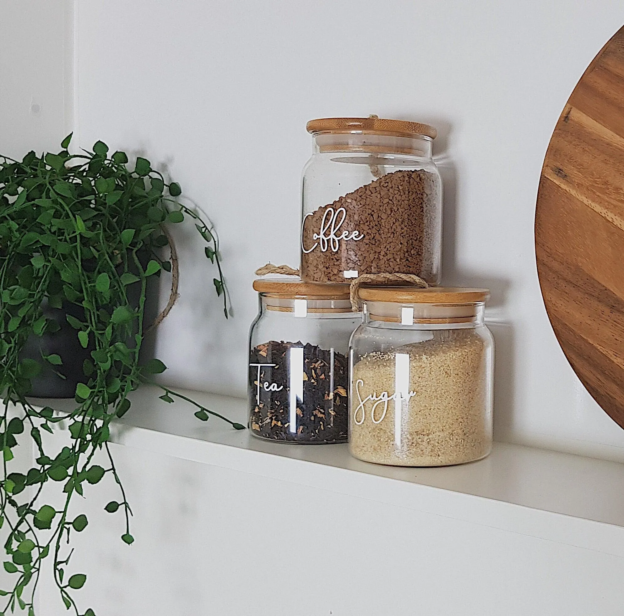 Glass Jar with Bamboo and Twine Lid - 500ml