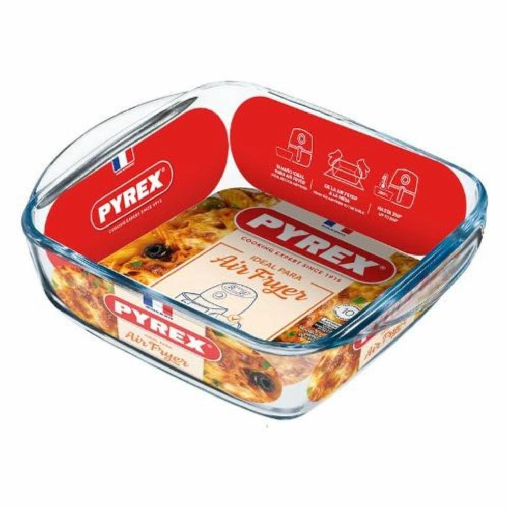 Glass Baking Dish (25x22cm) AIR FRYER Transparent