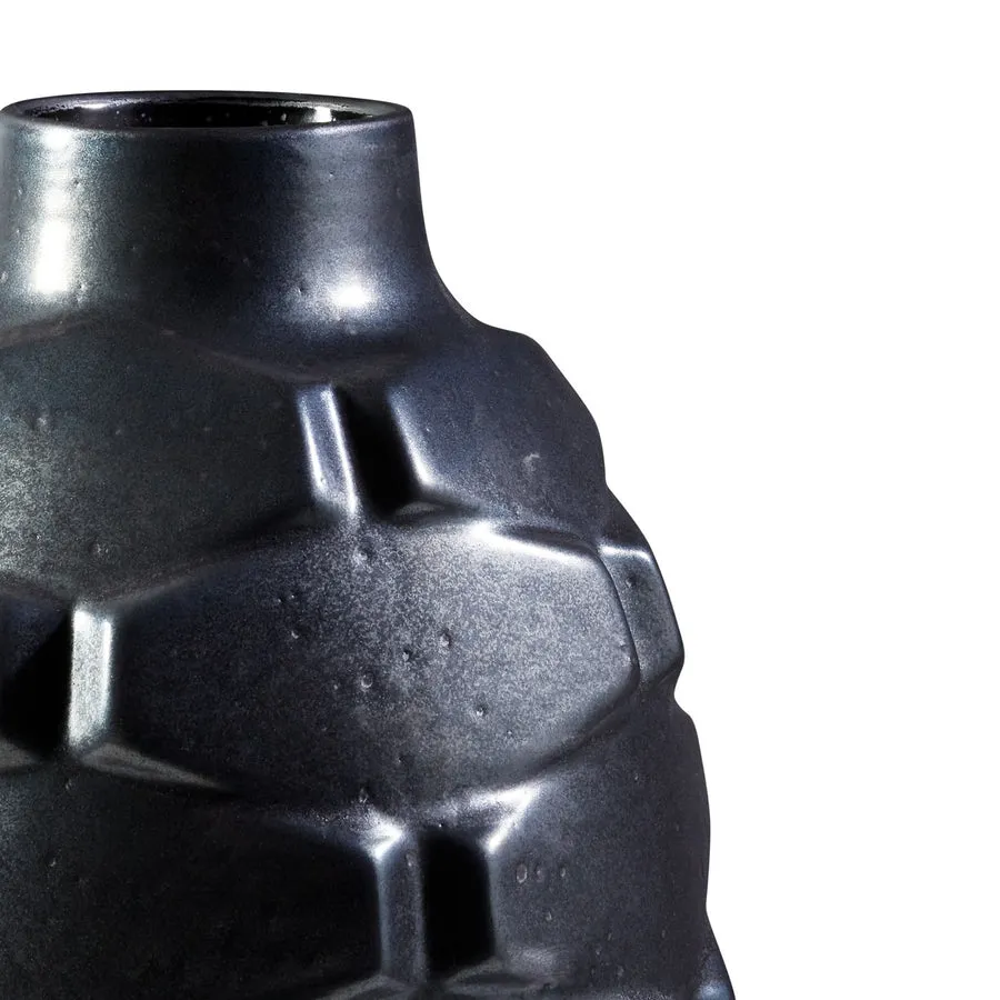 Glazed Black Stoneware Vase | Jonathan Adler Grenade Brick