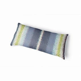 GLITCH BLUE Body Pillow By Kavka Designs - Blue, Purple, Green, Ivory pillows,bed pillow,sleeping cushion