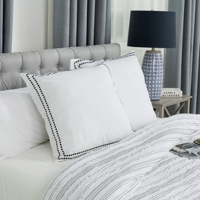 Glitzhome Rhythmic Melody Cotton 26-inch Euro Sham (Set of 2) pillowcases,cotton pillow covers,bed linen