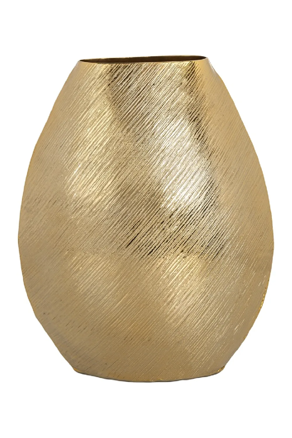 Gold Aluminium Vase L | OROA Evey Vase,Glass Vase