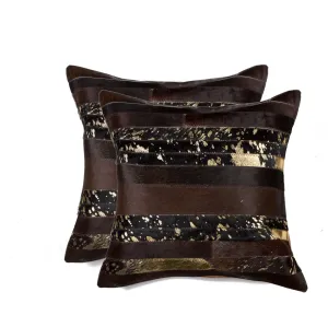 Gold & Chocolate Cowhide Pillows storage cart, utility cart