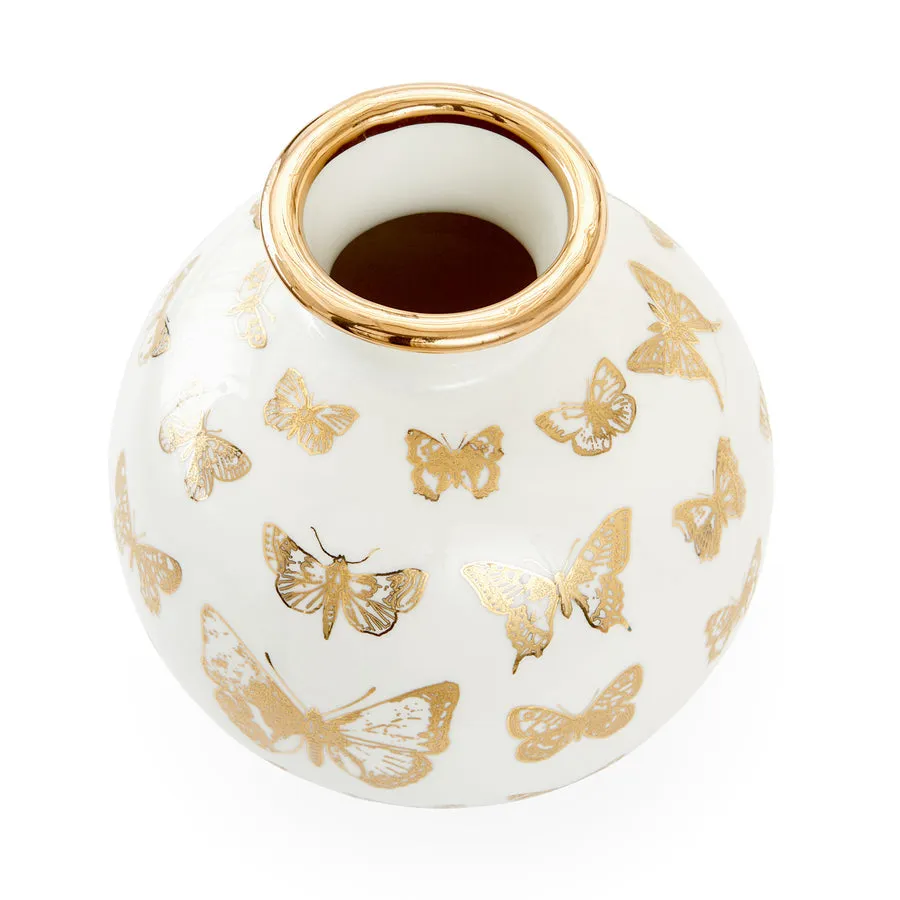 Gold Butterfly Porcelain Vase | Jonathan Adler Botanist