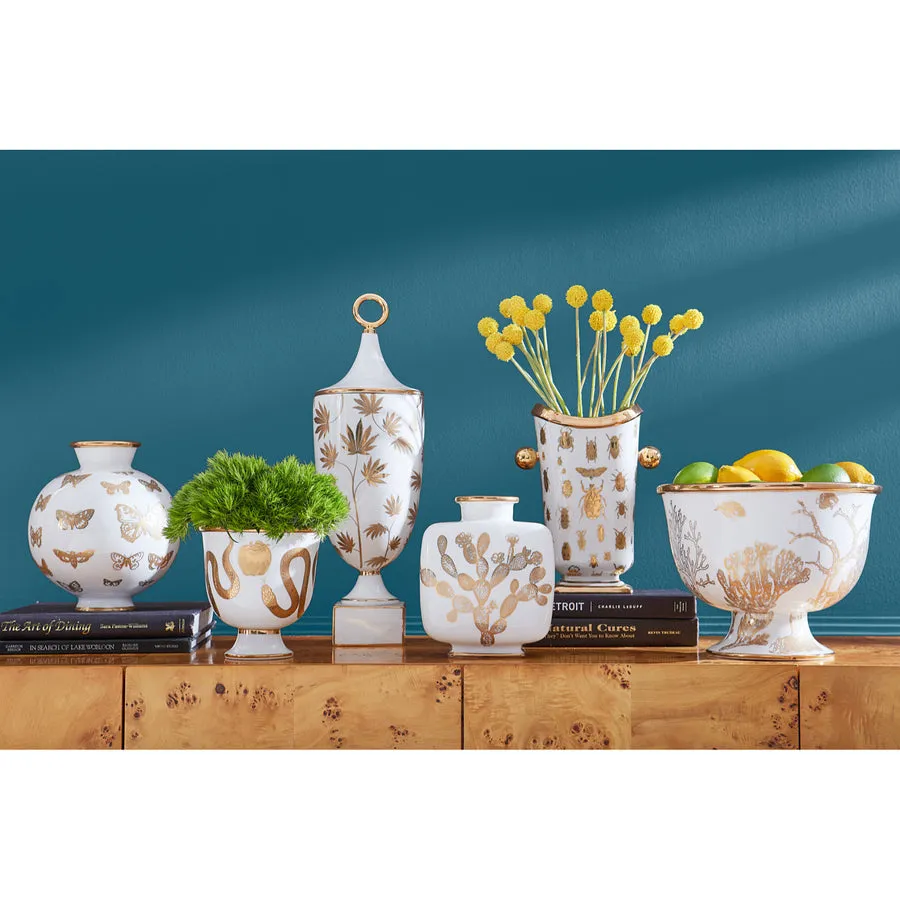 Gold Butterfly Porcelain Vase | Jonathan Adler Botanist