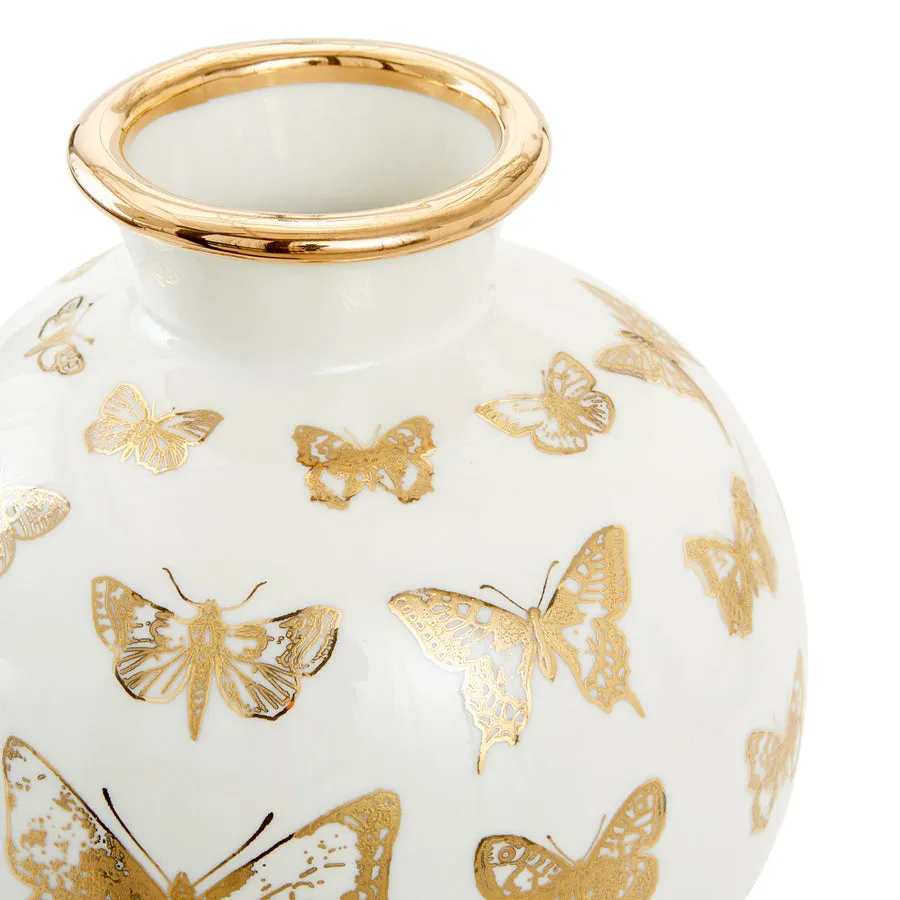 Gold Butterfly Porcelain Vase | Jonathan Adler Botanist